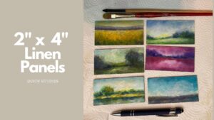 6 miniature landscape paintings