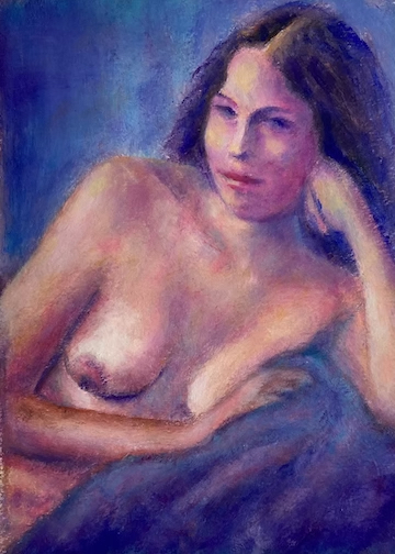 Painting of a reclining nude female