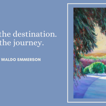 Landscape painting and quote by Emerson