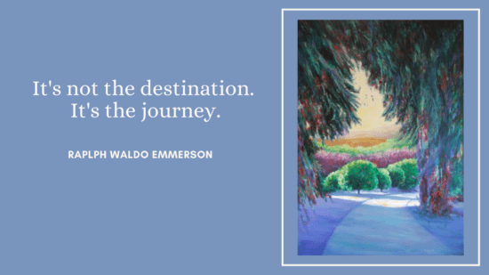 Landscape painting and quote by Emerson