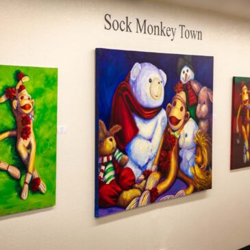Sock Monkey Paintings on Exhibit