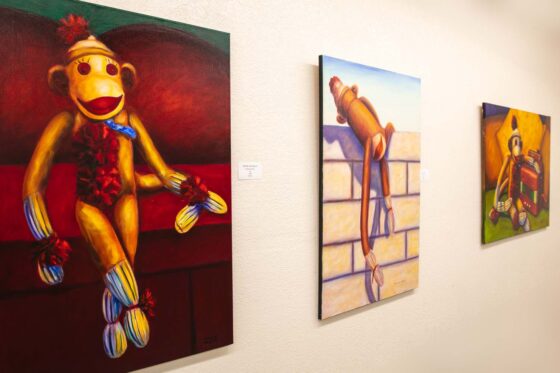 Sock Monkey Paintings on Exhibit