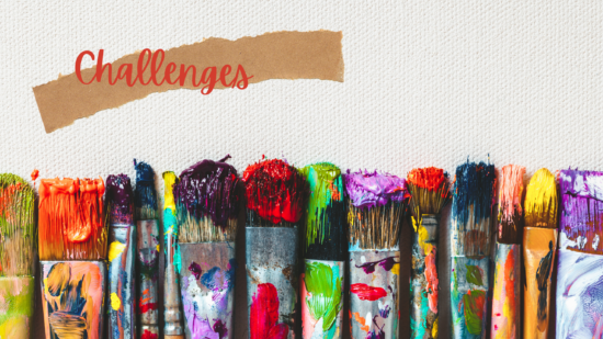 Paintbrushes and the word challenges
