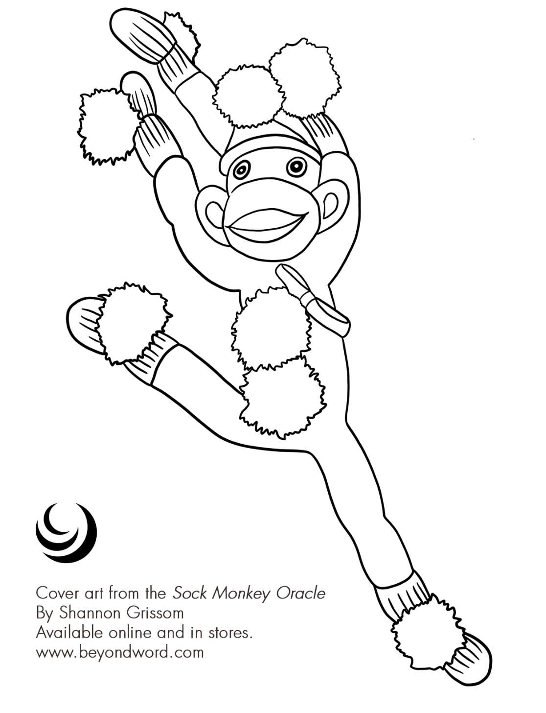 sock monkey coloring pages